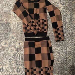 SHEIN Black and Brown Knit Set